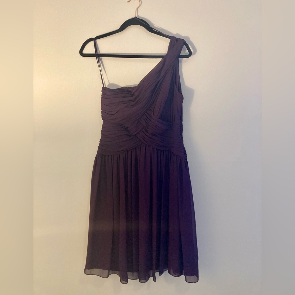 JS Boutique Indigo One Shoulder Chiffon Dress. Only worn once and like new.